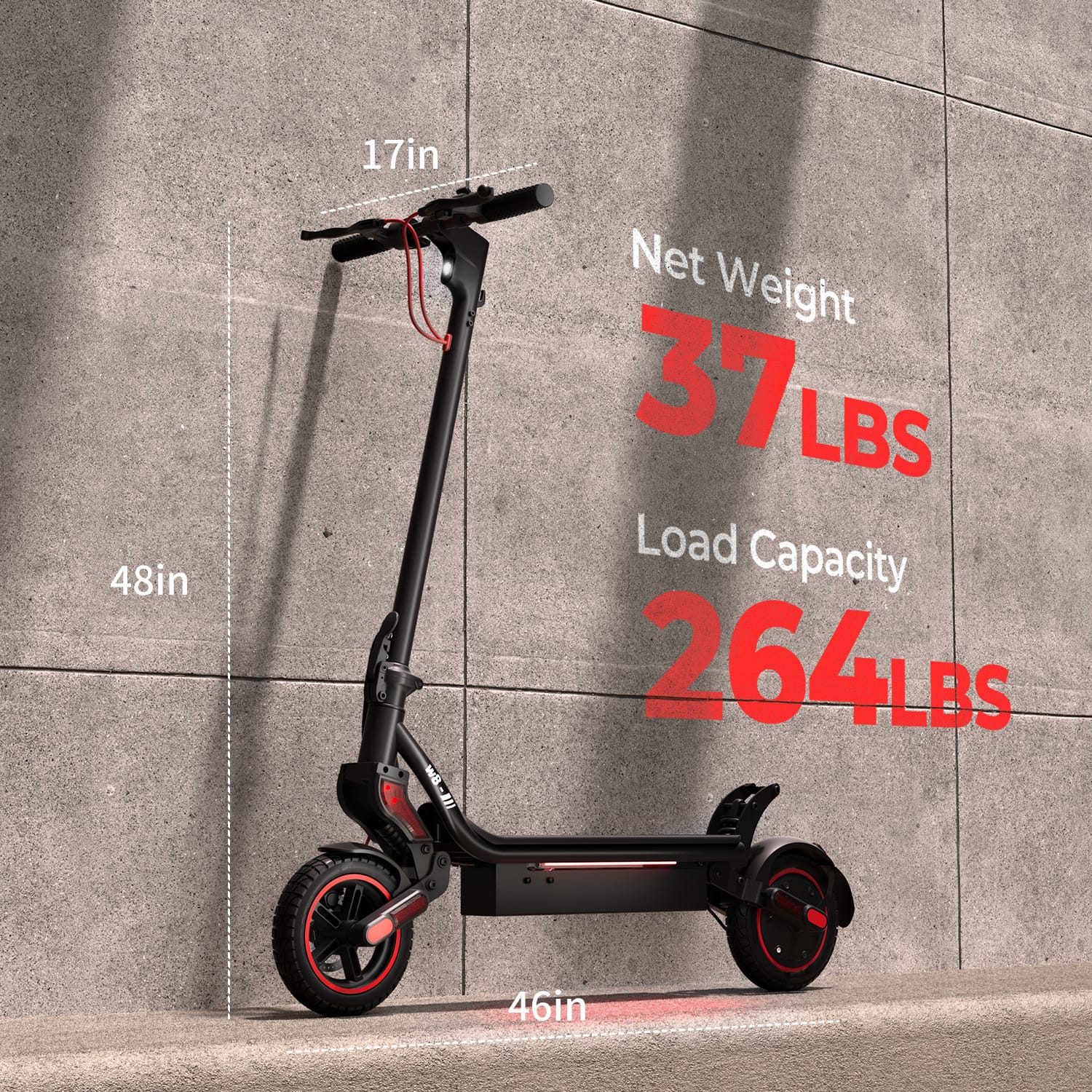 iSinwheel Commuter E-Scooter W8 Electric Scooter, 750W Motor, 48V 14Ah Battery, 9,3 inch Tires, 40km/h Max Speed, 45km Range, Front Disc / Rear Drum Brakes, Front & Rear Swingarm Spring Suspension