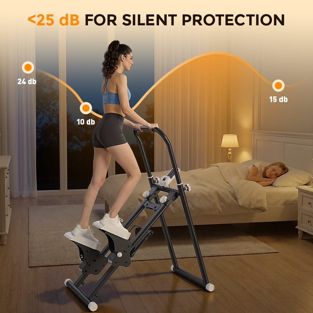 CyberCart Stair Stepper Foldable Stair Stepper for Home, Adjustable Stair Climber with 3 Heights, Compact Folding Vertical Stair Master for Exercise at Home for Full-Body Workout
