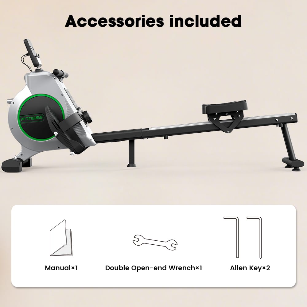 CyberCart Magnetic Rowing Machine with 16 Levels & App Compatible