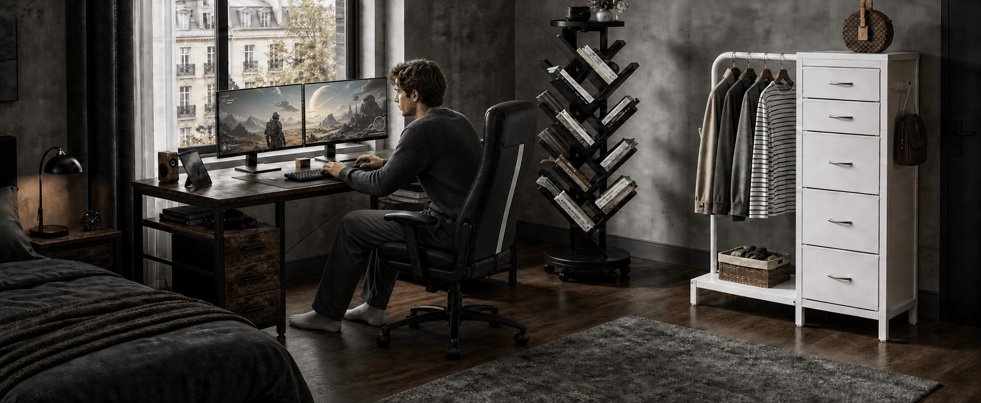 cybercart bedroom furniture with desk and chair and more