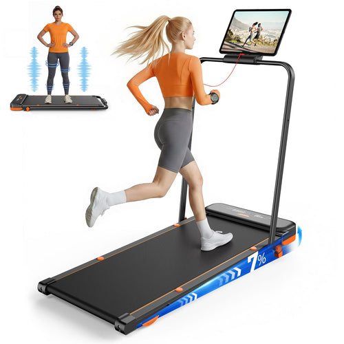CyberCart JT56 Smart Multi-Functional Walking Pad Treadmill with Servo Motor, 3 Modes (Run/Vibration/Rehab), LED Display & App Control
