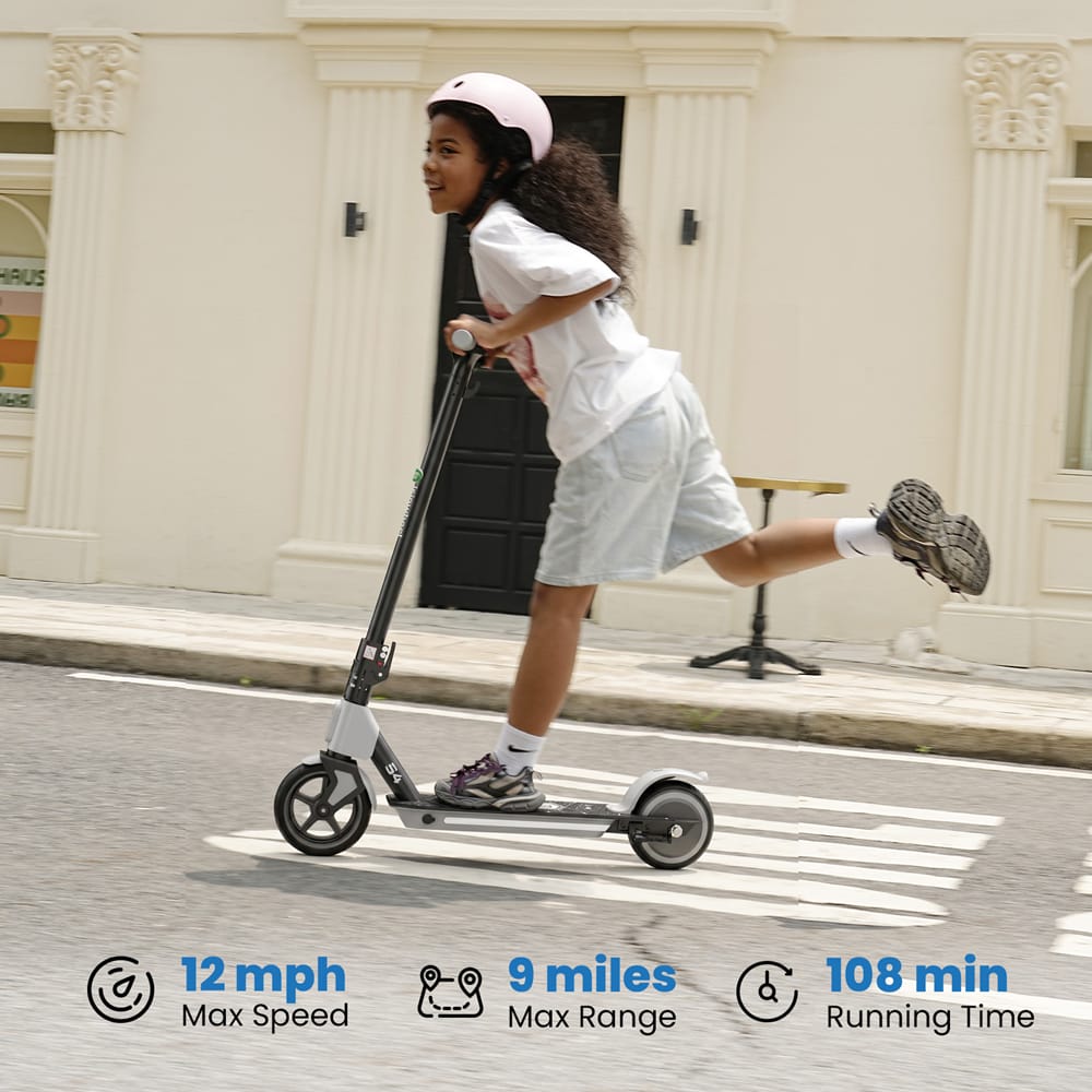 CyberCart E-Scooter for Kids Cybercart S4 Foldable Kids Electric Scooter | 200W, 12 MPH, Dual Brakes & 6.5" Solid Tyres (Ages 6-12)