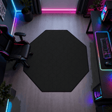 CyberCart Cybercart Octagonal Noise-Cancelling Gaming Chair Mat, Non-Slip Hardwood Floor Protector Rug