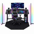 CyberCart Cybercart RGB LED Gaming Chair with Lumbar Support & Reclining Ergonomic Design