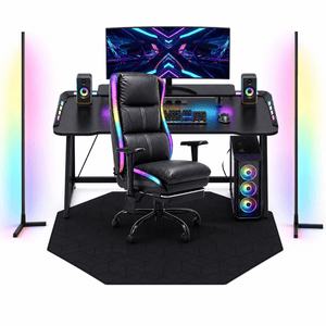 CyberCart Cybercart RGB LED Gaming Chair with Lumbar Support & Reclining Ergonomic Design