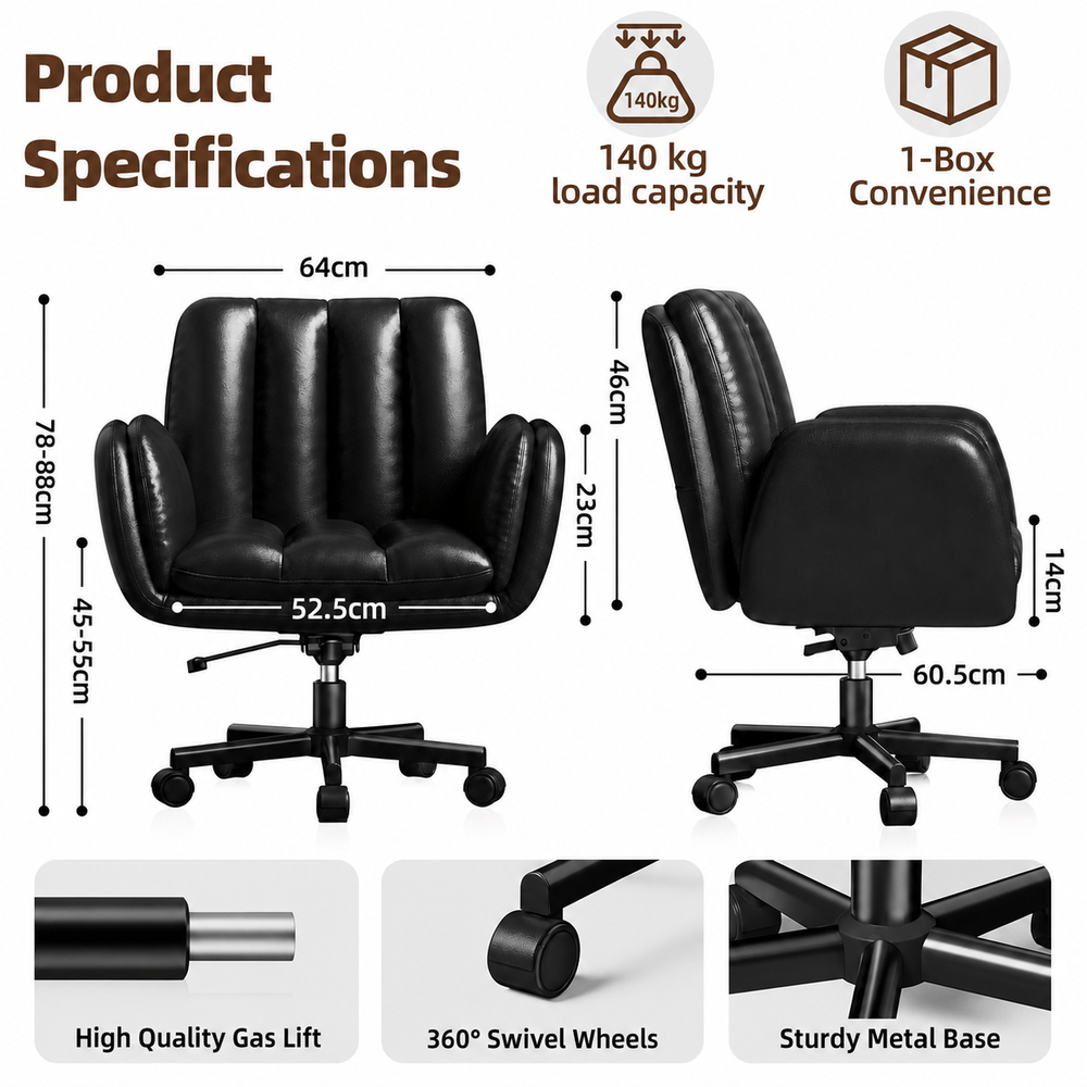 CyberCart Cybercart Double-Cushion Lounge Chair with Fold-Out Seat