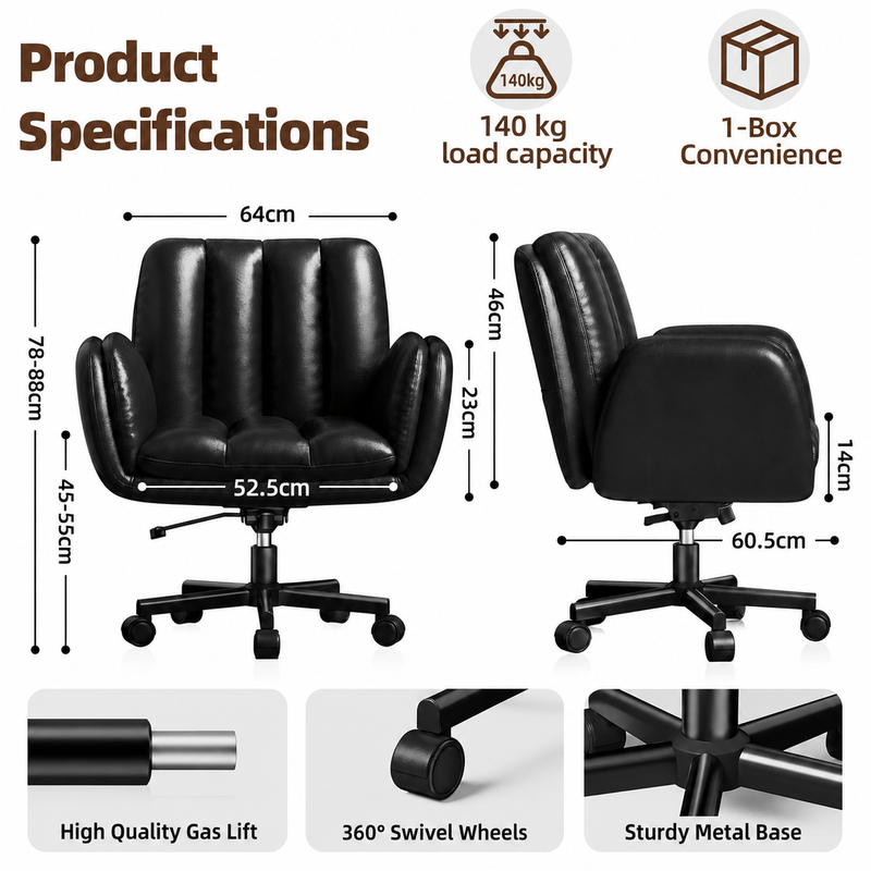 CyberCart Cybercart Double-Cushion Lounge Chair with Fold-Out Seat