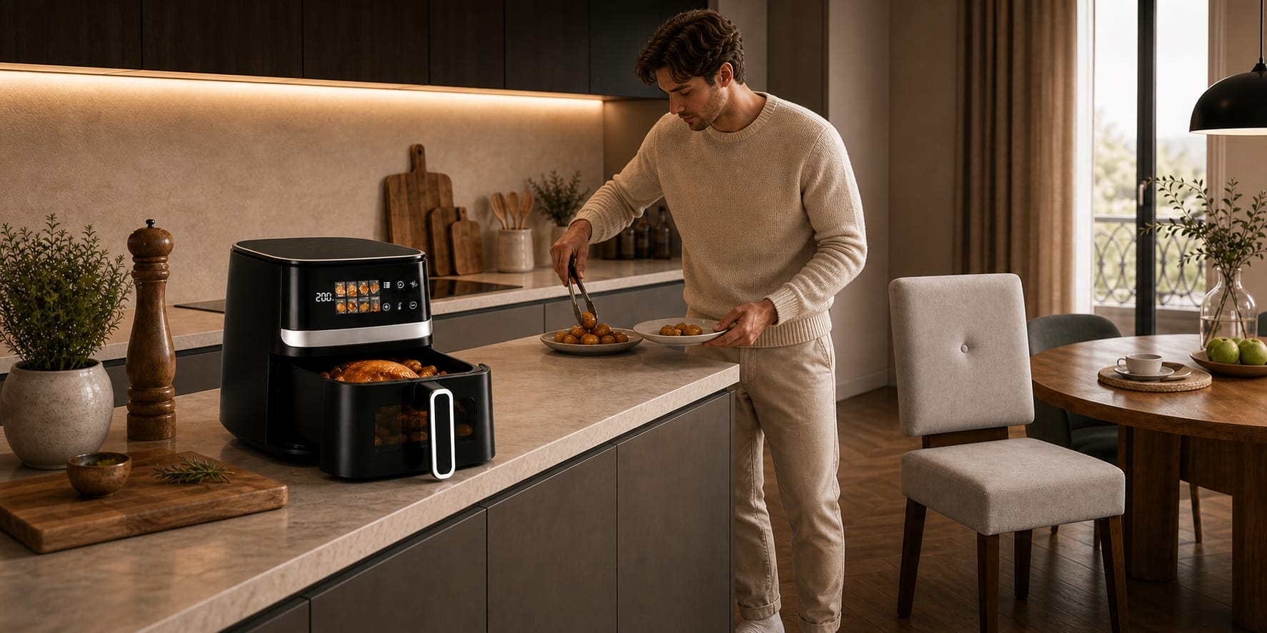 Cybercart Dinning Room with air fryer and dining chair