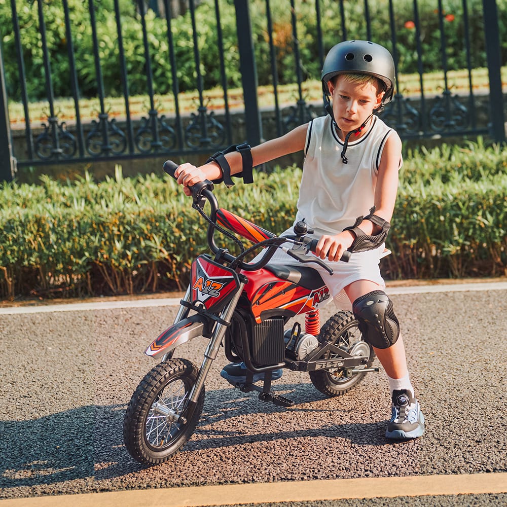 CyberCart E-Scooter for Kids Cybercart A12 Electric Dirt Bike for Kids - 350W Off-Road Motorcycle with Dual Suspension & 3 Speed Modes