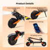 iScooter Commuter E-Scooter W12 Electric Scooter, 2*1500W Motor, 52V 25Ah Battery, 11 inch Tires, 70km/h Max Speed, 100km Range, Front & Rear Disc Brakes, Sleeve shock absorbers