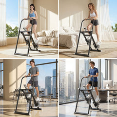 CyberCart Stair Stepper Foldable Stair Stepper for Home, Adjustable Stair Climber with 3 Heights, Compact Folding Vertical Stair Master for Exercise at Home for Full-Body Workout