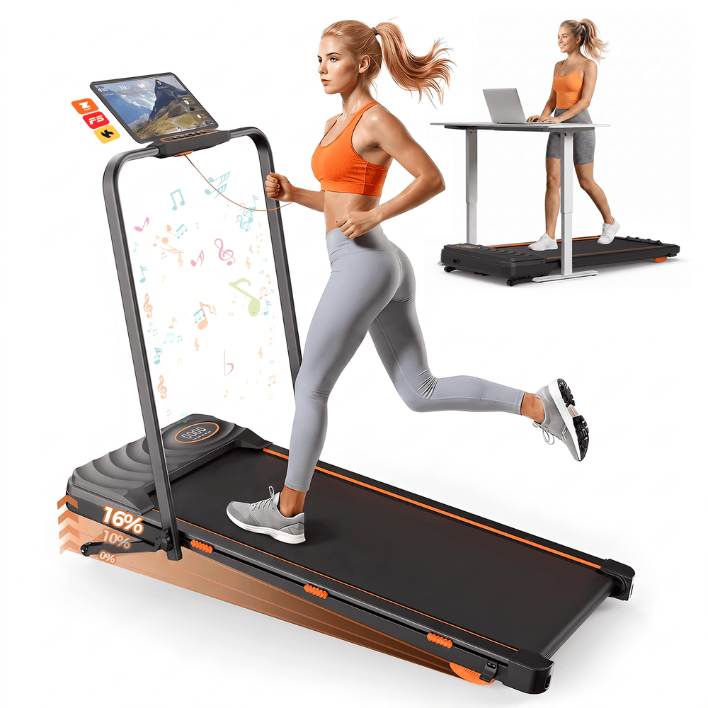 Jagjog Home Treadmill JT53 Home Treadmill with 16% Auto Incline, Foldable Walking Pad
