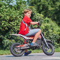 CyberCart Elektryczny rower terenowy A12 dla dzieci - motocykl terenowy o mocy 350 W, z podwójnym zawieszeniem i 3 trybami prędkości