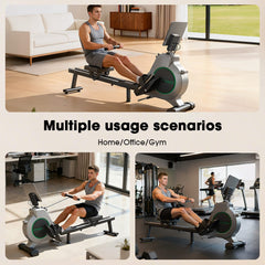 CyberCart Magnetic Rowing Machine with 16 Levels & App Compatible