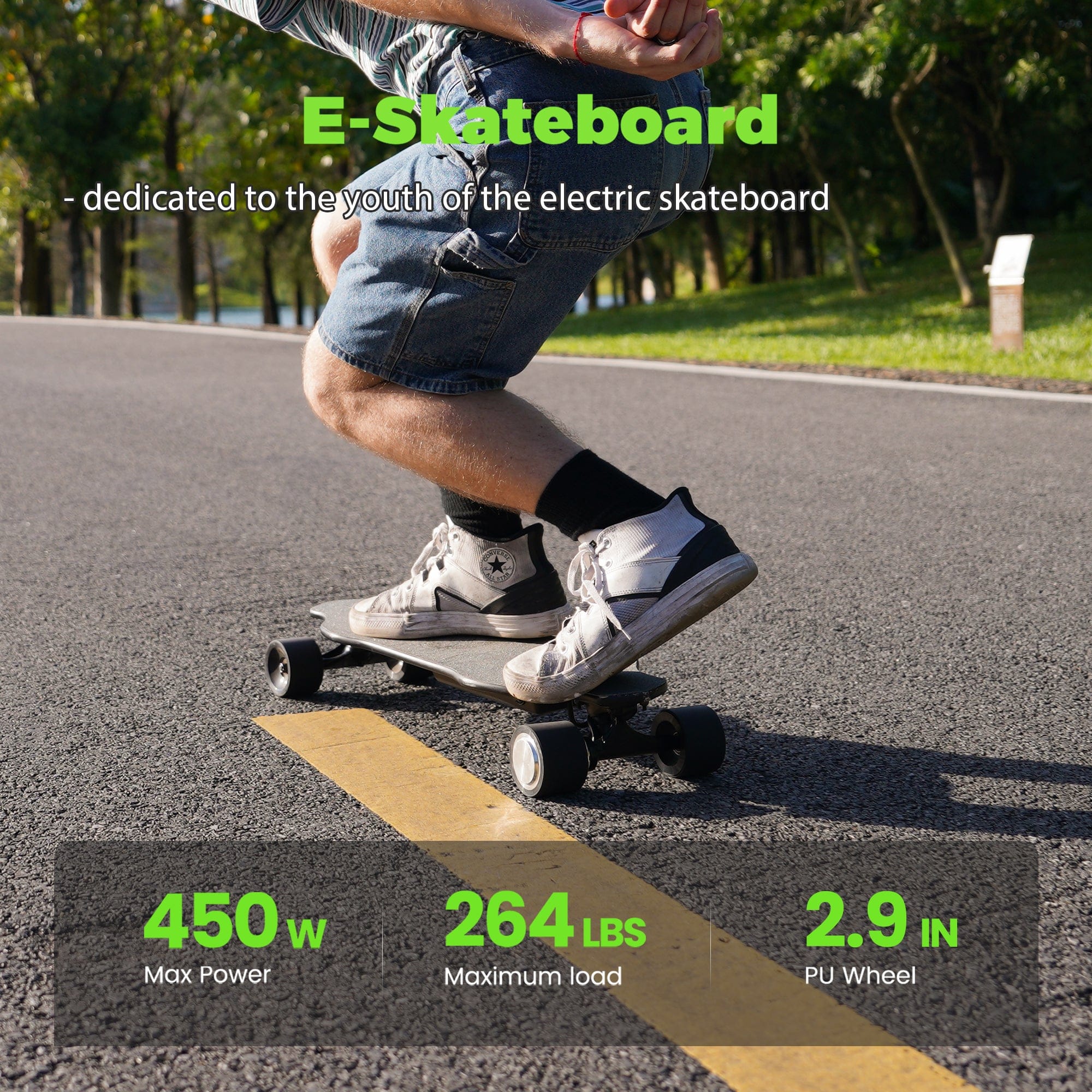 V6 Electric Skateboard with Remote | 8-Ply Maple & Portable