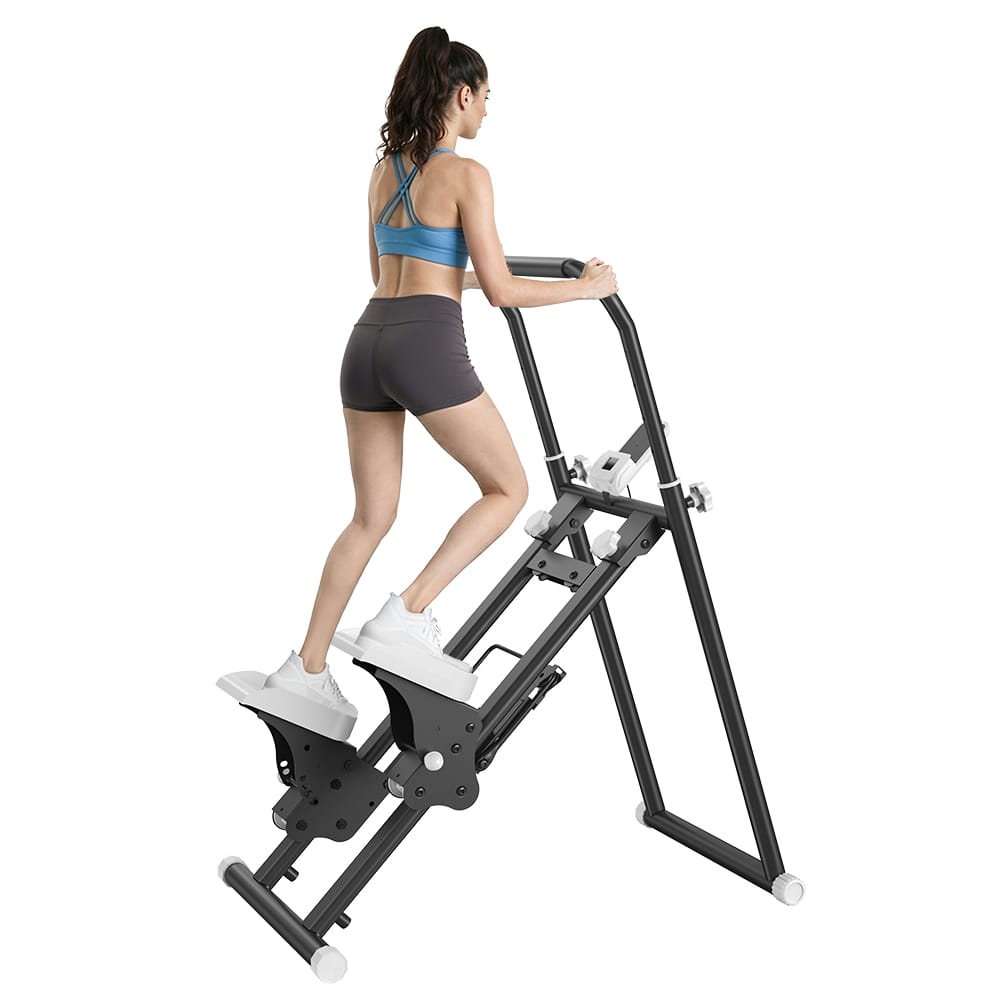 CyberCart Stair Stepper Foldable Stair Stepper for Home, Adjustable Stair Climber with 3 Heights, Compact Folding Vertical Stair Master for Exercise at Home for Full-Body Workout