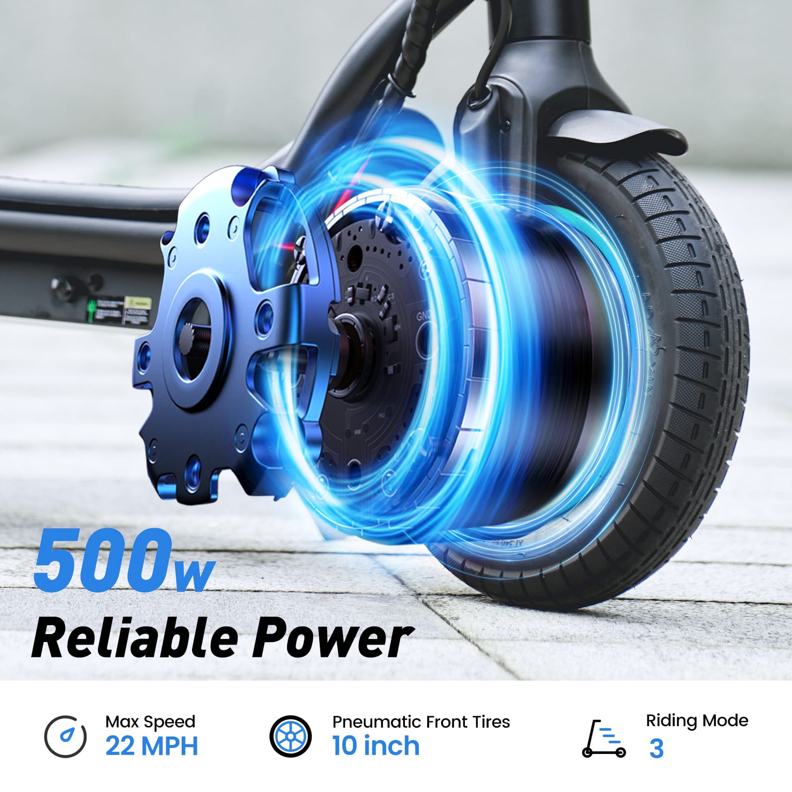 iSinwheel Commuter E-Scooter W6 Electric Scooter, 350W Motor, 36V 10,5Ah Battery, 10 inch Tires, 30km/h Max Speed, 30km Range, Rear Disc Brakes