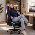 CyberCart Cybercart RGB LED Gaming Chair with Lumbar Support & Reclining Ergonomic Design