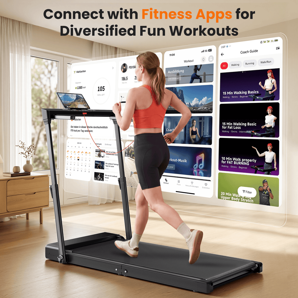 Jagjog Home Treadmill JT57 Folding Treadmill for Home, 136kg Capacity Smart Vertical Storage Machine
