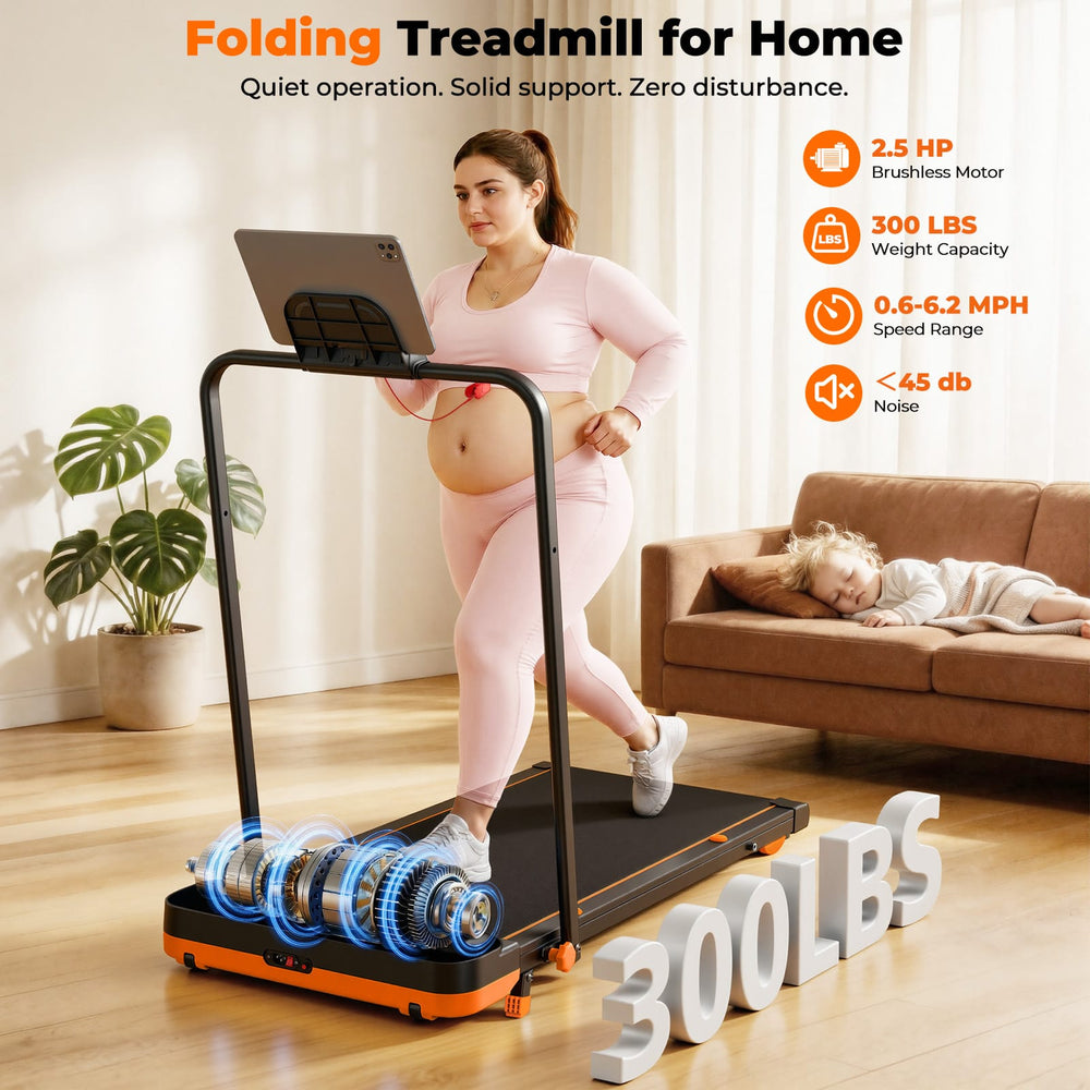 CyberCart JT56 Smart Multi-Functional Walking Pad Treadmill with Servo Motor, 3 Modes (Run/Vibration/Rehab), LED Display & App Control