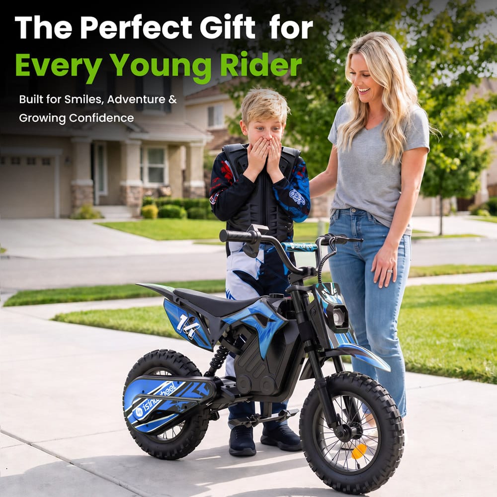 CyberCart E-Scooter for Kids Cybercart A14 Electric Dirt Bike for Kids (Ages 5-14)