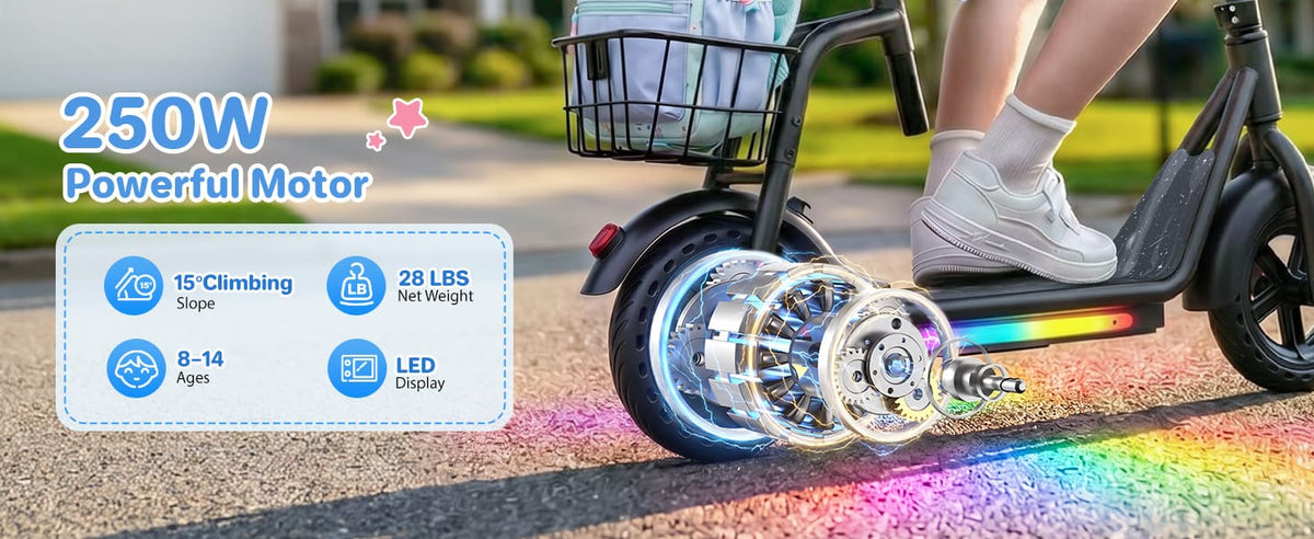 250W Motor & Solid Tires
