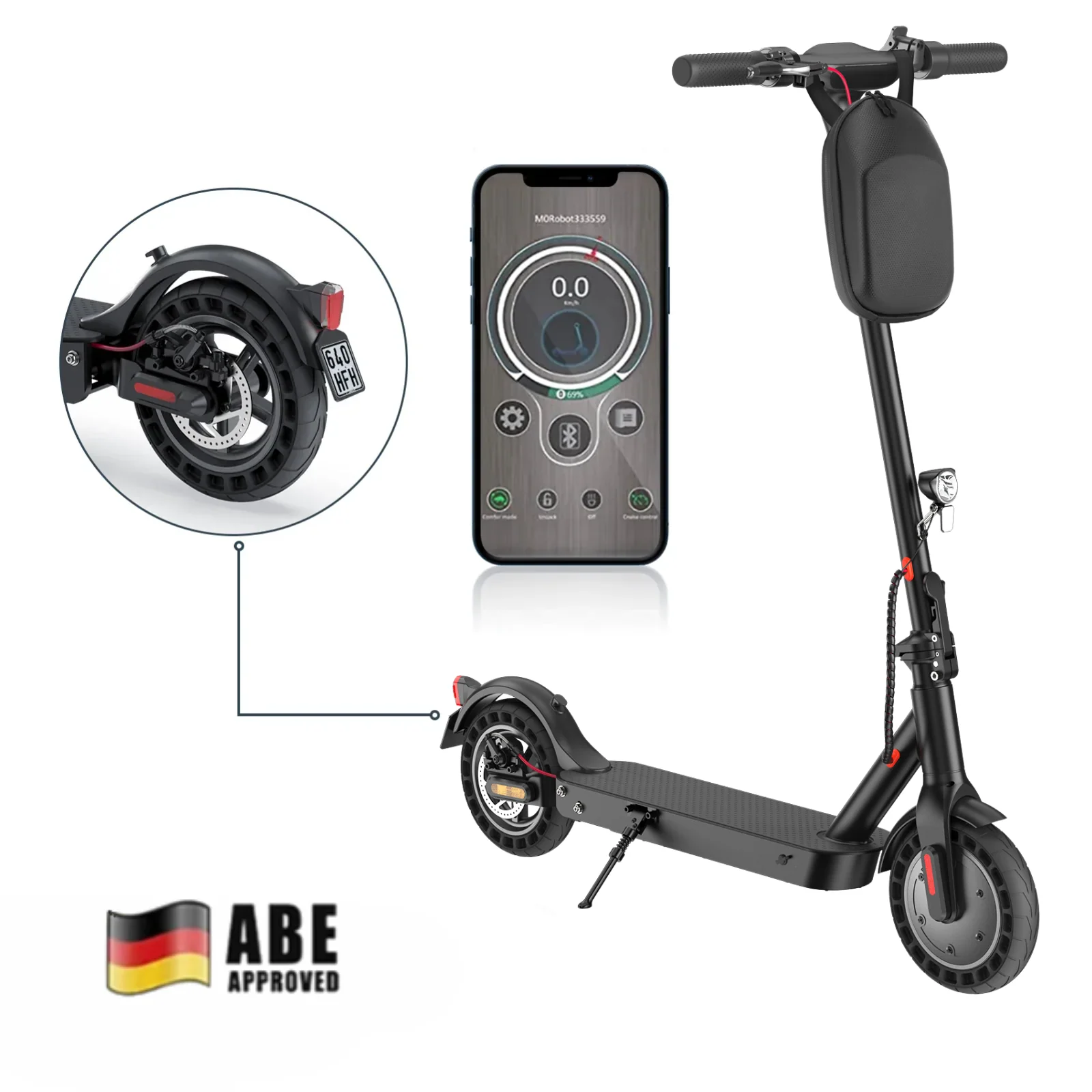 Electric Scooter E9TMAX 500W with ABE-Certified Foldable Commuter E-Scooter