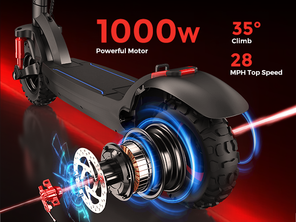 The isinwheel GT2 electric scooter with its powerful 1000W motor is designed for challenging off-road conditions.