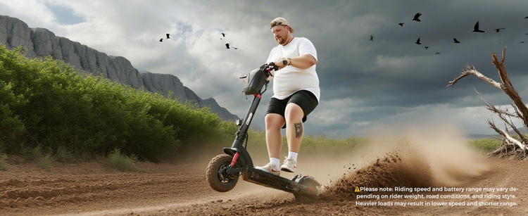 Weight capacity demonstration of the isinwheel GT2 with adult rider