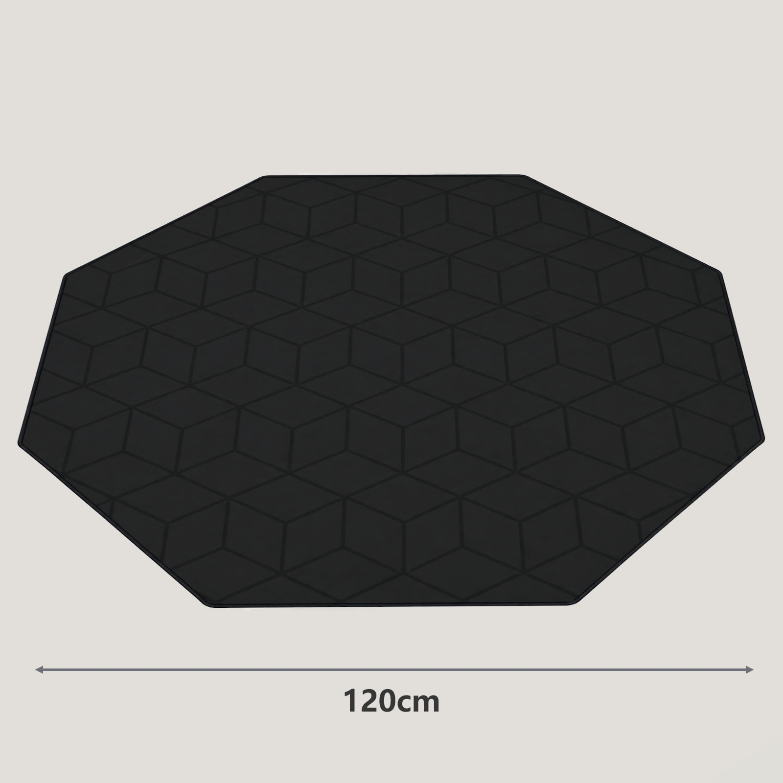 CyberCart Cybercart Octagonal Noise-Cancelling Gaming Chair Mat, Non-Slip Hardwood Floor Protector Rug