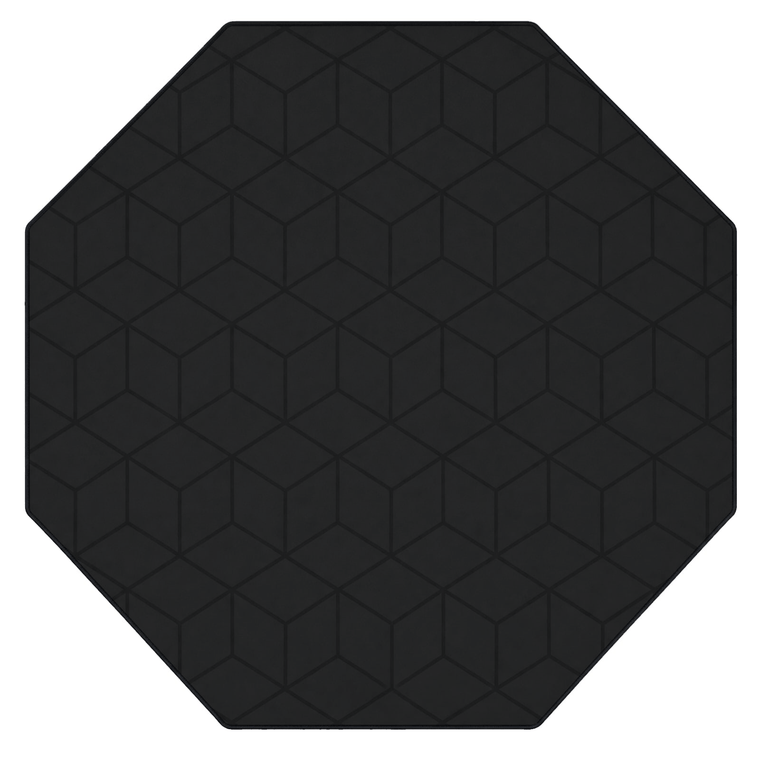 CyberCart Cybercart Octagonal Noise-Cancelling Gaming Chair Mat, Non-Slip Hardwood Floor Protector Rug