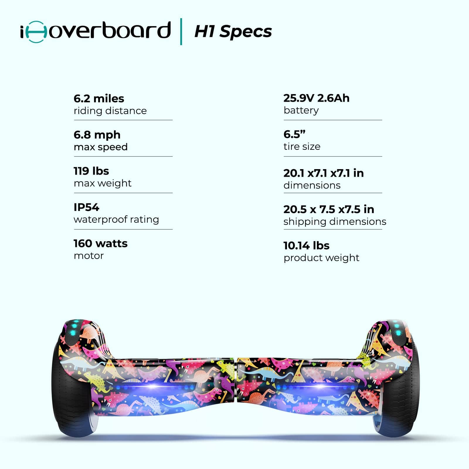 The CE-certified safety mark on the H1 children's hoverboard.