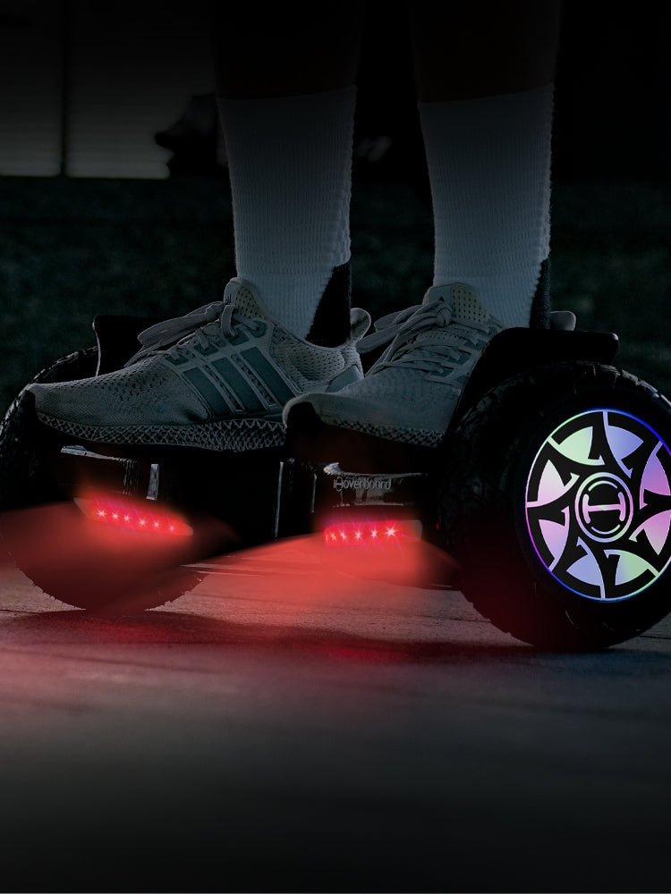 Enhanced visibility with bright LED lights on iHoverboard Hoverboard for Adults H8
