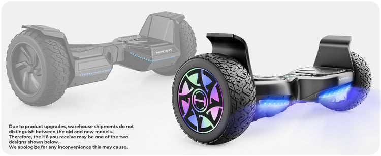 Explanation of random version shipping due to continuous product improvements for iHoverboard H8 Hoverboard for Adults