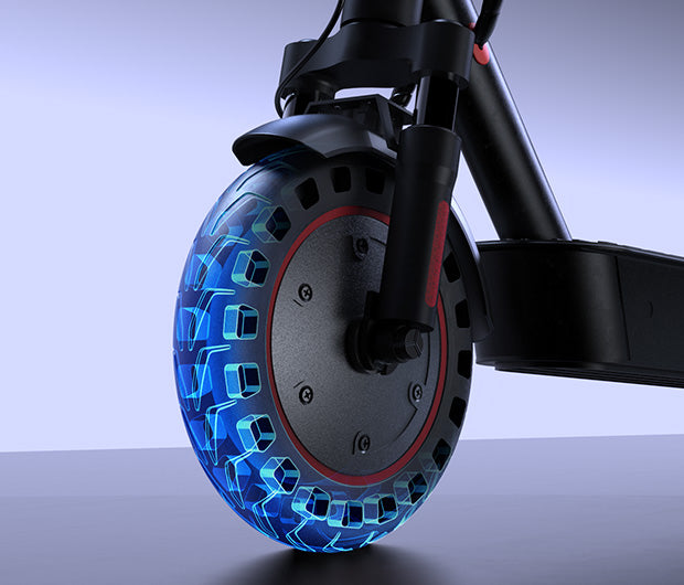 iScooter i9Max Electric Scooter (DGT Approved) – Close-Up of Durable Tire with Advanced Grip Structure for Stable Urban Commuting in Spain