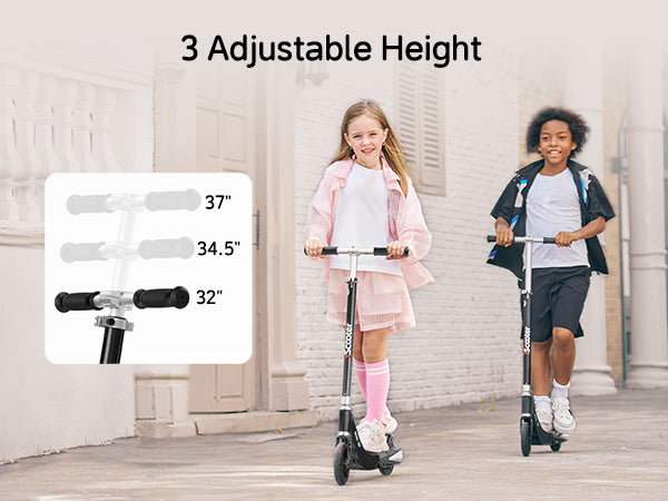Adjustable extendable handle grows with your child on iScooter IK1S kids electric scooter
