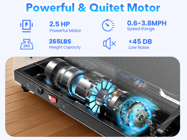 Powerful yet quiet motor on Jagjog Home Treadmill JT31