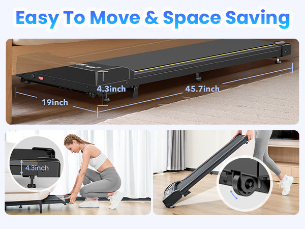 The Jagjog Home Treadmill JT31's small size and portability allow for easy relocation and space savings.