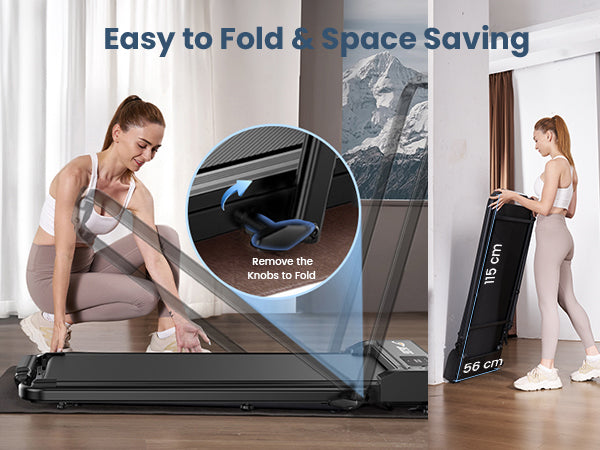 Easy to store and compact design of Jagjog Home Treadmill JT51