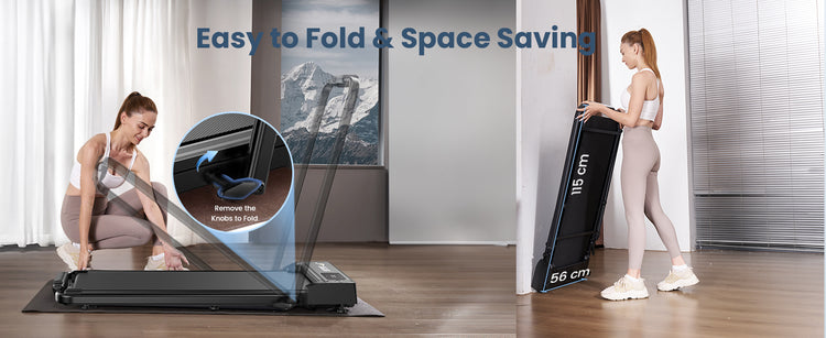 The compact and easy-to-store Jagjog Home Treadmill JT51 design