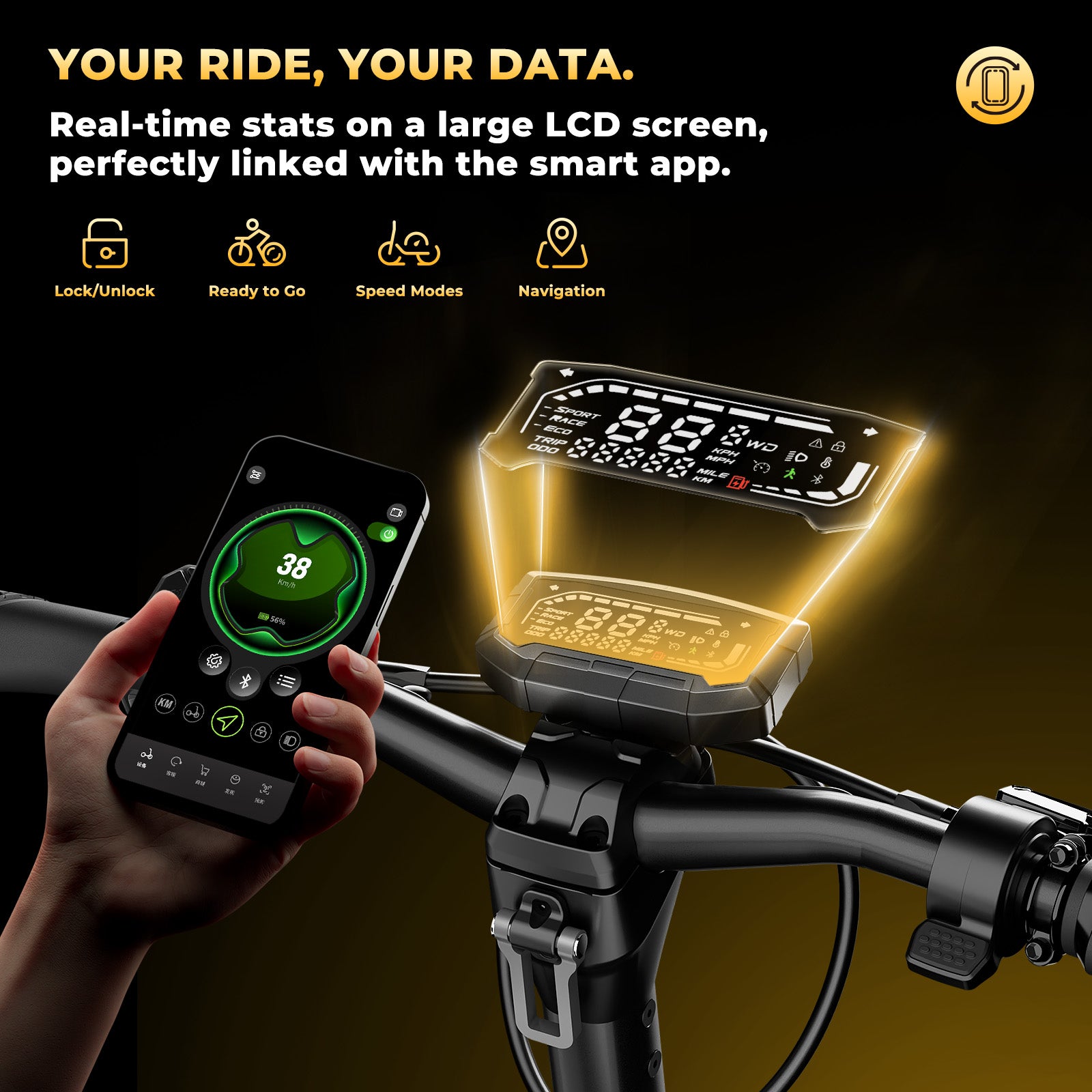 Widok z góry konstrukcji hulajnogi GT4 z szerokim podestem i solidną ramą.