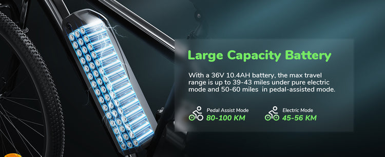 The isinwheel M10 Electric Bike delivers an impressive 100 km range on a single charge