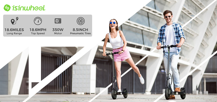 Key specs of the isinwheel S9PRO for confident city travel: 18-mile range and 8.5-inch tires for a stable ride.