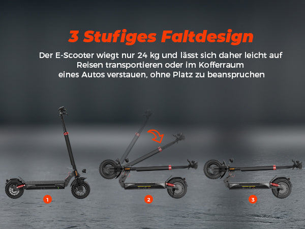 T4 foldable electric scooter being carried after folding compactly.