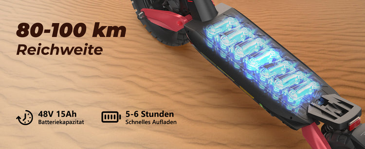 The ABE Certification Electric Scooter T8 achieves an exceptional 80-100 km range on a single charge.