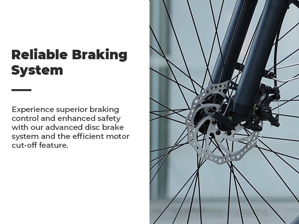 The isinwheel U2 Electric Bike is equipped with a reliable disc brake system for safe and responsive stopping power.