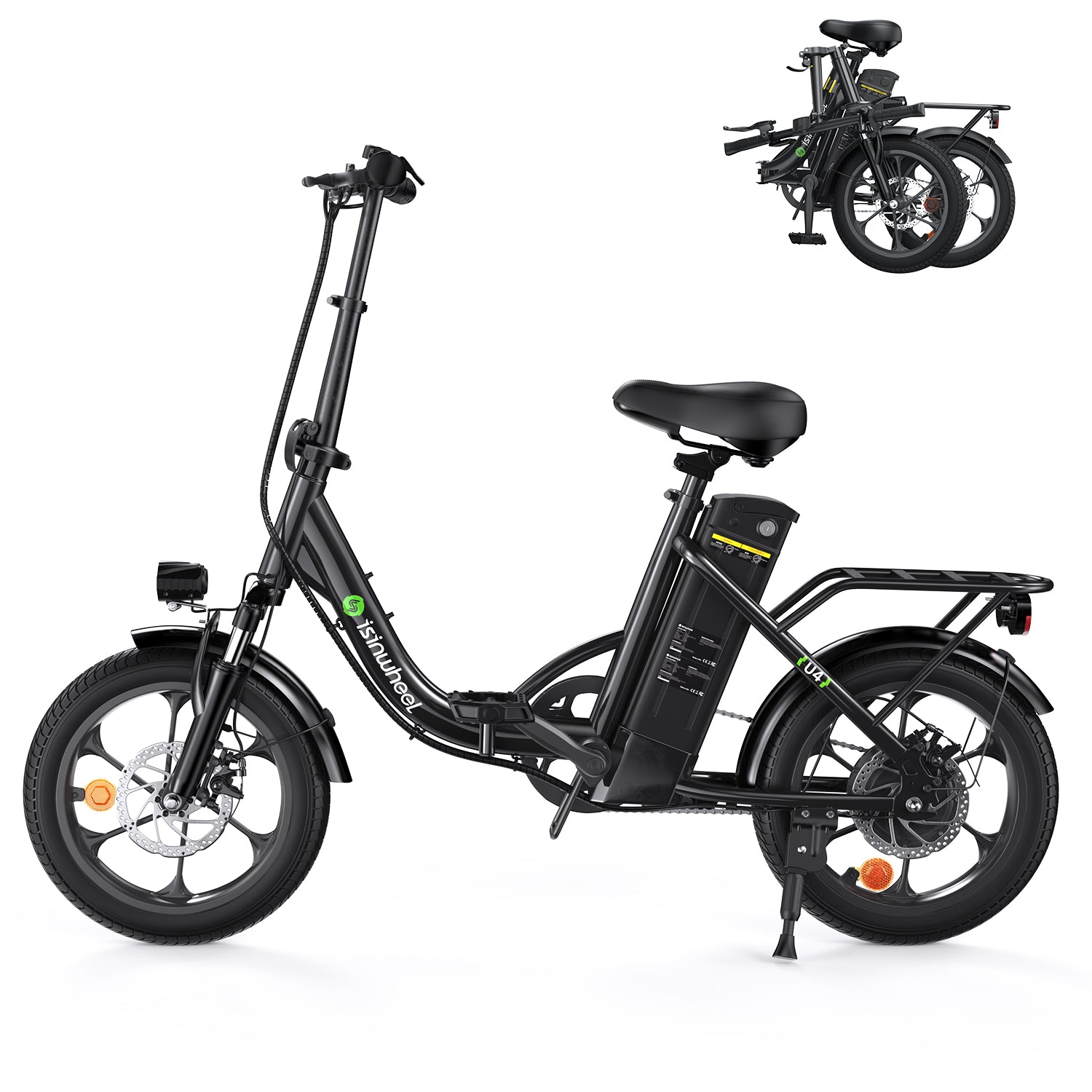 isinwheel U4 Foldable Step-Thru Electric Bike – 55 Miles Range  500W