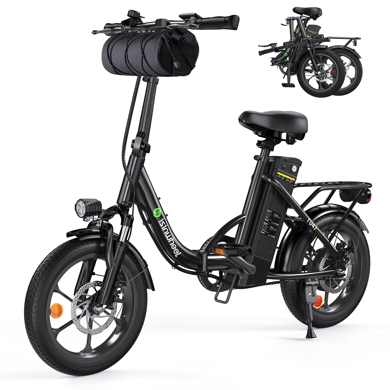 isinwheel U4 Foldable Step-Thru Electric Bike – 55 Miles Range  500W