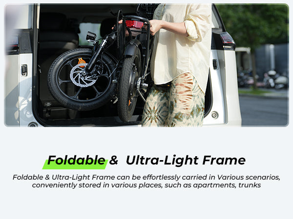Compact and foldable, the isinwheel U4 Electric Bike is for easy storage.