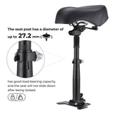 Scooter seat post with technical details on a white background